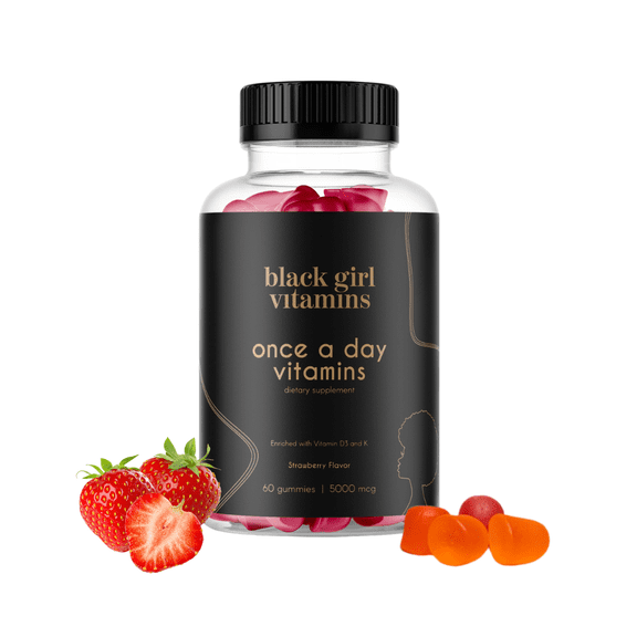 Black Girl Vitamins Once A Day Women’s Multivitamin Gummies – Immune & Energy Support, Strawberry, 60ct
