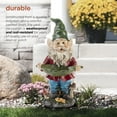 thumbnail image 4 of Alpine Corporation Gnome with Leaf Birdfeeder Statue, 16 Inch Tall, 4 of 12
