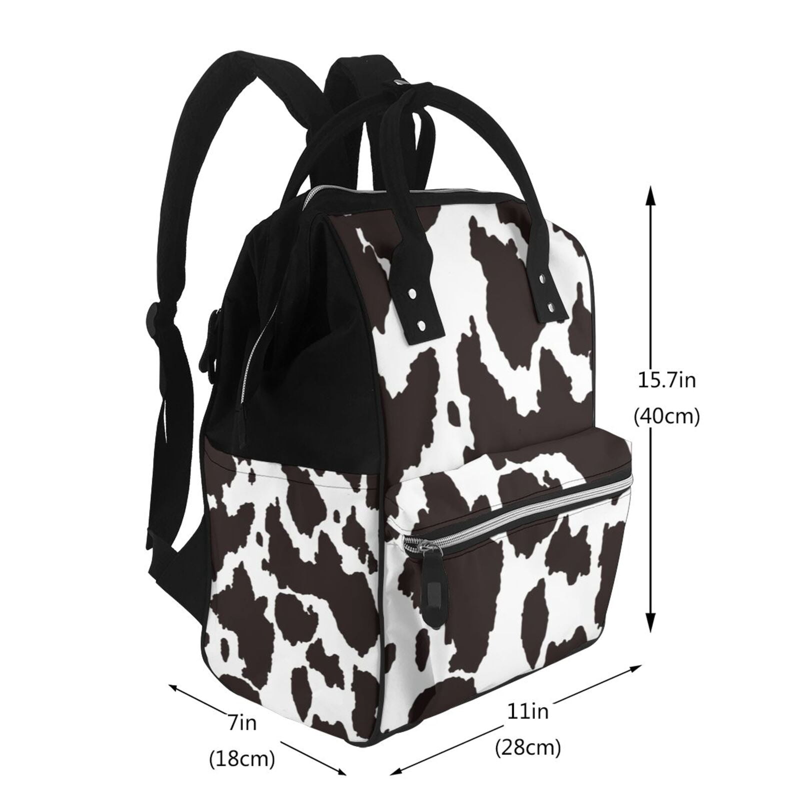 Ratiio Cow Skin 2 Mummy Backpack - Waterproof Twill Canvas, Large Capacity Diaper Bag with Multiple Pockets and Adjustable Straps