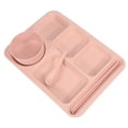 thumbnail image 2 of MIANGASTORE Plates Set Spoon Chopsticks Rectangular Divided Dinner Tray Unbreakable Bowl Dinnerware For Rice Cereal Salad Home Restaurant, 2 of 8