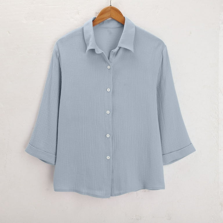 Women's Casual Short Sleeve Solid Color Blouse Tops For Everyday Wear With Jeans Comfortable Spring Summer Fall Shirt Button down Shirt Dress Long Sleeve for Women plus Size Plaid Shirt Womens Camping - Women's Casual Short Sleeve Solid Color Blouse Tops For Everyday Wear With Jeans Comfortable Spring Summer Fall Shirt Button down Shirt Dress Long Sleeve for Women plus Size Plaid Shirt Womens Camping -