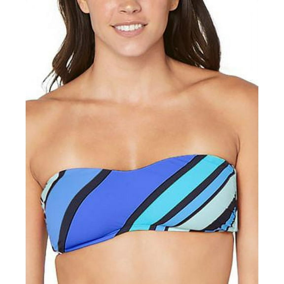 MSRP $68 Nautica Womens Newport Stripe Bandeau Bikini Swim Top Size Small