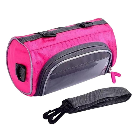 kesoto Bike Handlebar Bag Large Bike Accessory Bag with Shoulder Strap Storage Pouch Accessories for s Travel Hiking pink