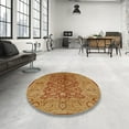 thumbnail image 4 of Ahgly Company Machine Washable Indoor Square Industrial Modern Mahogany Brown Area Rugs, 8' Square, 4 of 7
