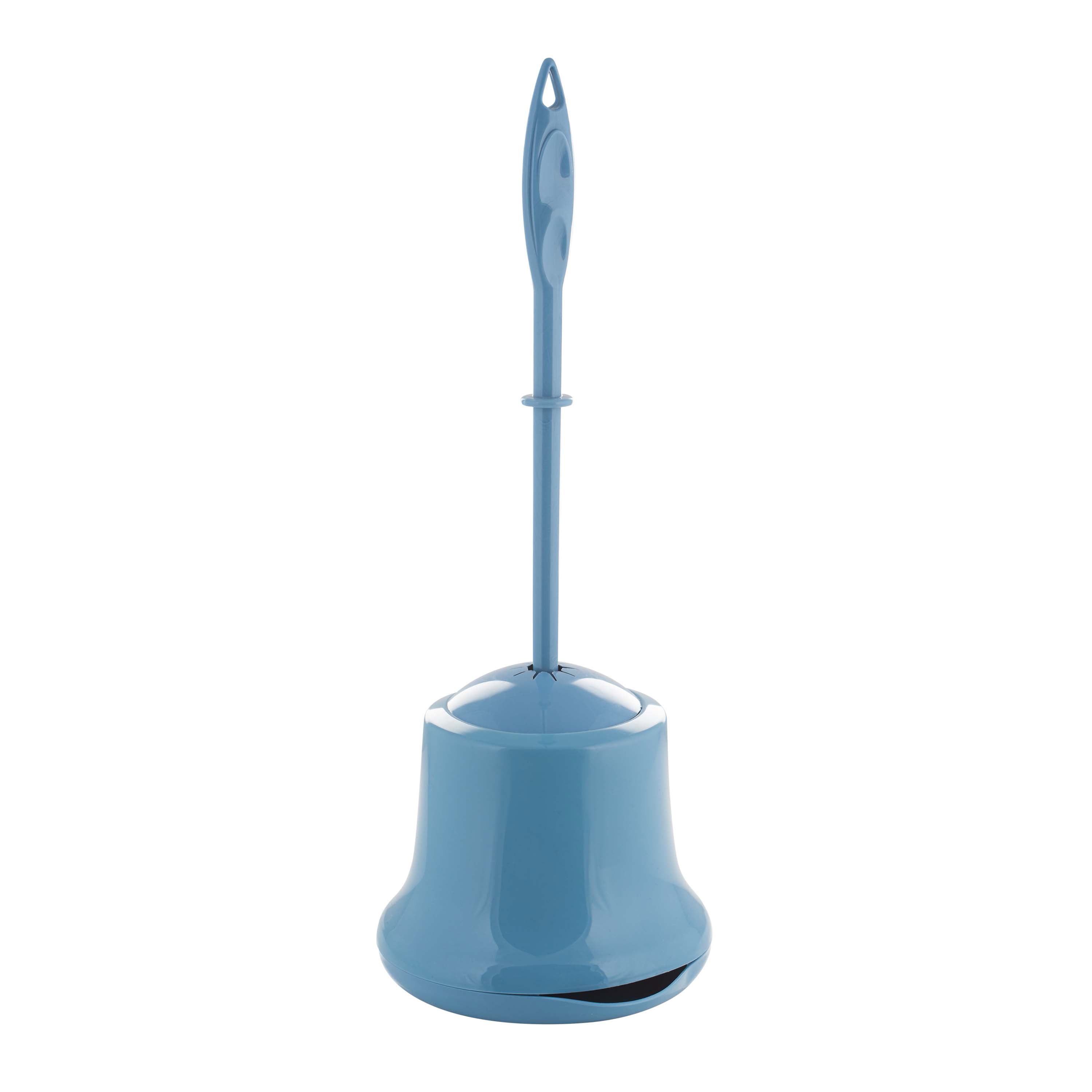 Bath Bliss 2 Pack Toilet Brush and Holder with Vented Base, Blue
