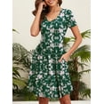 thumbnail image 3 of WUJINXIA Womens Short Sleeve Dresses Casual Loose Fit Swing T Shirt Dress V Neck Sundress with Pockets, 3 of 6