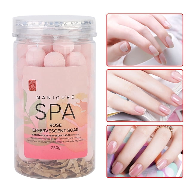 Nail Manicure SPA Bola de Remojo Efervescente, Mini Bolas de Spa de Manicura para Remojar las Manos, Limpiar las Cutículas de la Piel Muerta(Bola de remojo efervescente de rosas) EOTVIA No