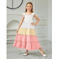 thumbnail image 4 of Arshiner Girls Maxi Summer Short Flutter Sleeve Casual Dress with Pockets, 4 of 6