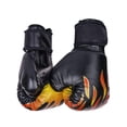 thumbnail image 2 of Guantes de boxeo para niños, cómodos guantes de boxeo de 6 oz para saco pesado, guantes de sparring Negro, 2 of 9
