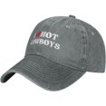 thumbnail image 2 of I Love Hot Cowboy Hat Funny Western Rodeo Hat Trucker Hats Baseball Cap Adjustable Sports Unisex Caps, 2 of 8
