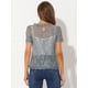 thumbnail image 4 of Top de Encaje Floral Semitransparente Allegra K Gris S, 4 of 6