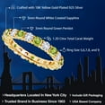 thumbnail image 2 of Gem Stone King 1.20 Cttw Round Green Peridot and White Created Sapphire Eternity Band Ring for Women | 18K Yellow Gold Plated Silver | Wedding Engagement Anniversary Promise Ring for Women| Size 5, 2 of 7