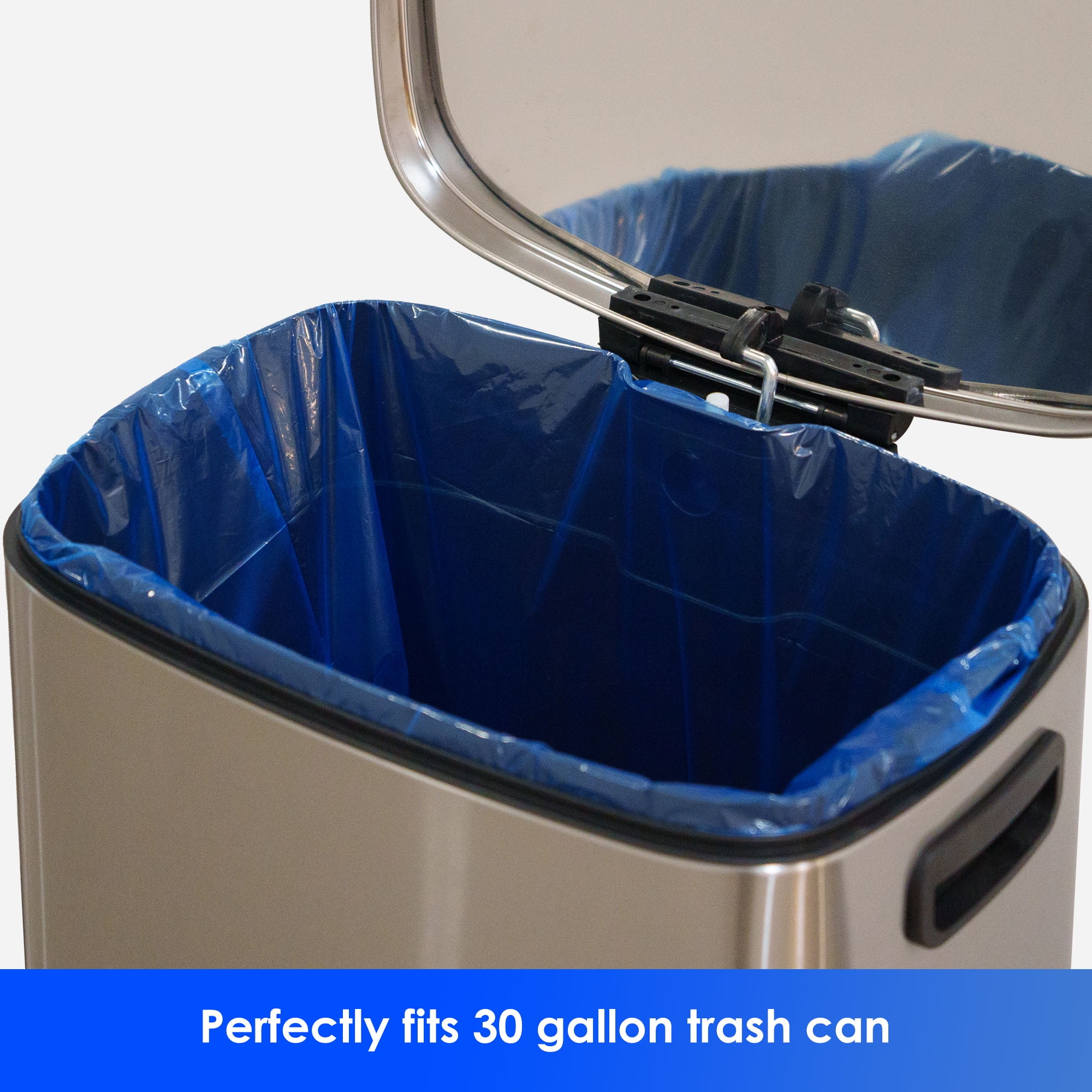 HygiCare Recycling Trash Bags, 30 Gallon, 120 Count, Unscented, Super Strong, Leakproof, Translucent Blue