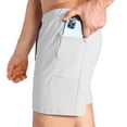 thumbnail image 2 of BROKIG Mens Lightweight Gym Shorts Running Workout Shorts with Pockets (Large, Light Grey), 2 of 6