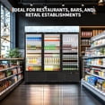thumbnail image 6 of IdealHouse Commercial Refrigerator, Three Glass Door Display Beverage Fridge, 55 Cu ft Upright Beverage Cooler Merchandiser with Soft LED Light, Adjustable Shelves and Swivel Castors, Fast Cooling, 6 of 6