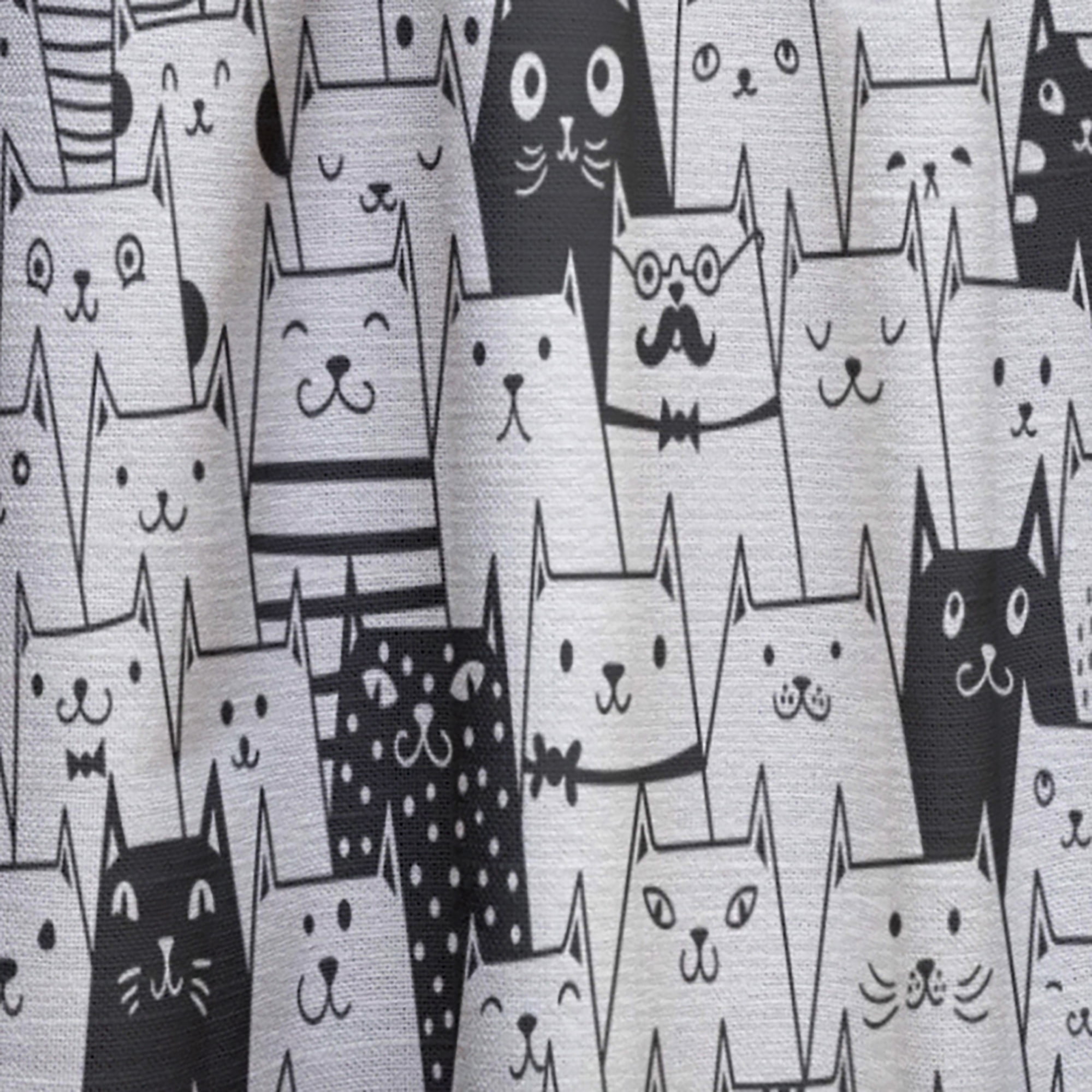 Designart 'Cats Pattern Collage' Modern Curtain Panel