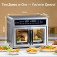 thumbnail image 2 of Dual-Zone Air Fryer Toaster Oven Combo, 28 QT Extra Large, Non Toxic Stainless Steel Convection with French Door, Countertop Airfryer Window, Racks, Rotisserie, Dehydrator, ETL Rated, 2 of 5