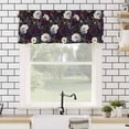 thumbnail image 4 of Abstract White Purple Flowers Valances for Windows Roses Modern Art Rod Pocket Curtain Valance Window Treatment Short Curtains for Kitchen Living Room, 60"x18", 4 of 5