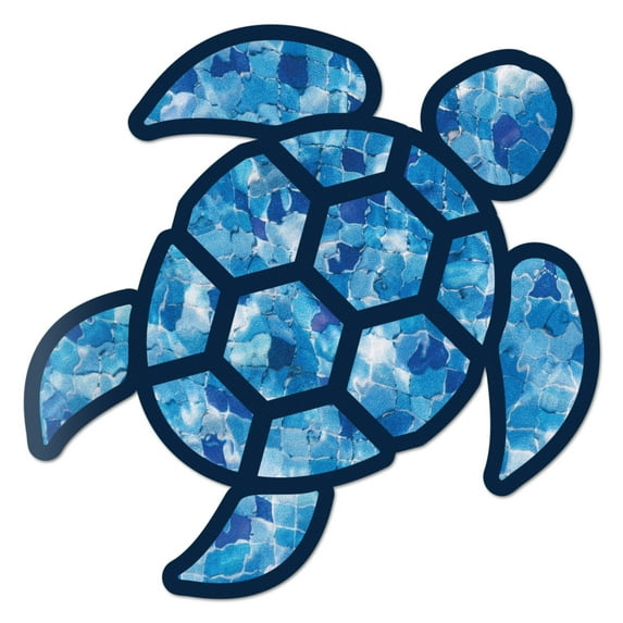 Red Hound Auto Sea Turtle Blue Crystal Sticker Decal Wall Tumbler Cup Window Car Truck Laptop 2.5 inches