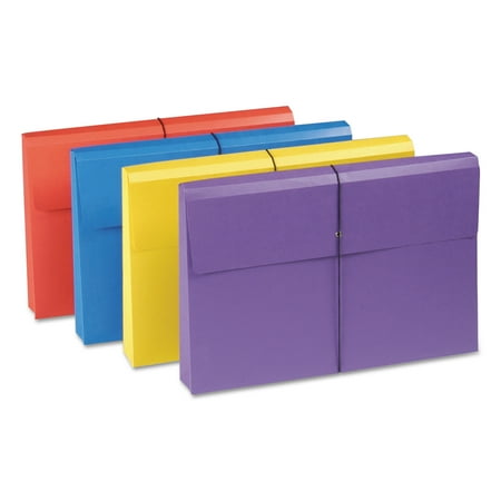 - Expanding Wallet with Antimicrobial Product Protection, Flap and Cord Closure, Legal, Assorted Colors (77300)