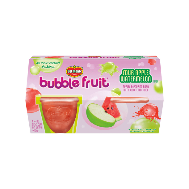 Del Monte® Bubble Fruit™ Sour Apple Watermelon Apples & Popping Boba