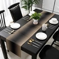 thumbnail image 3 of Beige Black Ombre Table Runner 120 Inches Long, Modern Gradient Abstract Art Kitchen Coffee Dining Table Decoration for Home Party Birthday Wedding Home Decor 13x120 Inches, 3 of 8