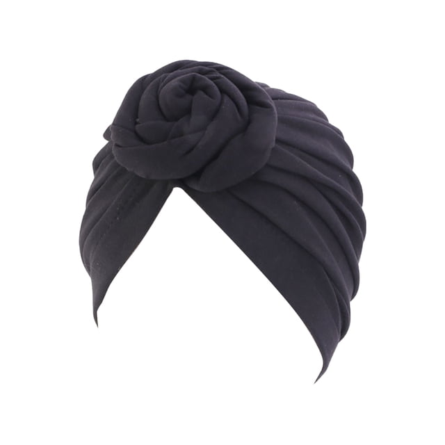 Jumpingount Envolturas para la cabeza para mujer, diademas con nudos de flores en forma de V, gorro para dormir al tacto, gorro, accesorios de ropa a Sombreros negro Jumpingount AP008896-04