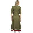 thumbnail image 2 of Bimba Women's Rayon A-Line Green Kurti Tunic Ethnic Emboidered Kurta Dress-4, 2 of 5