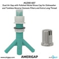 thumbnail image 6 of Dual Air Gap with Polished Nickel Brass Cap for Dishwasher and Tankless Reverse Osmosis Filter and Extra Long Thread (AG200-607, AG200-X07, AMERIGAP), 6 of 9