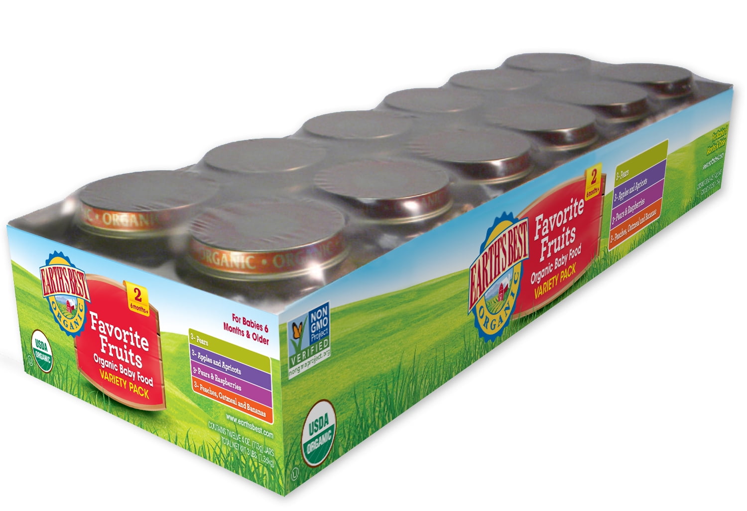 (12 Pack) Earth's Best Organic Stage 2, Vegetable Variety Pack Baby