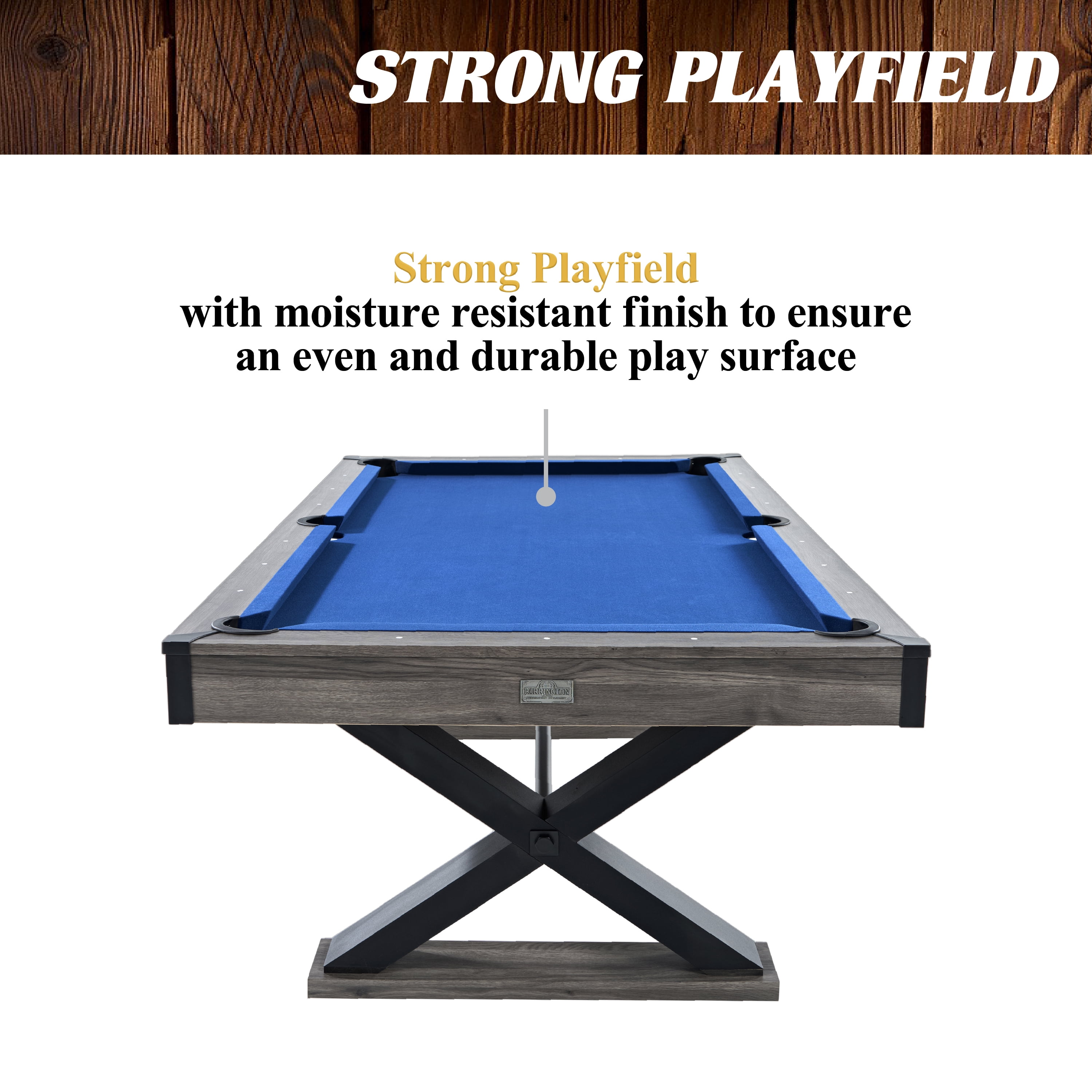 7.25 ft Felix Billiard Pool Table with Complete Accessories Set, Blue, by Barrington Billiards