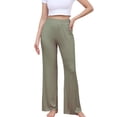 thumbnail image 2 of LVHAOGJOB Pants for Women Relaxed Fit Sweatpants Straight Leg Wide Leg Pull On with Pockets Solid Color Womens Long Pants Elastic Waist, 2 of 6