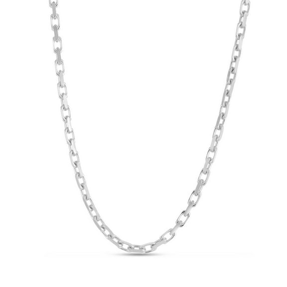 JewelStop 14K White Gold Polished Finish 2.45mm French Cable Chain with Lobster Clasp - 24"