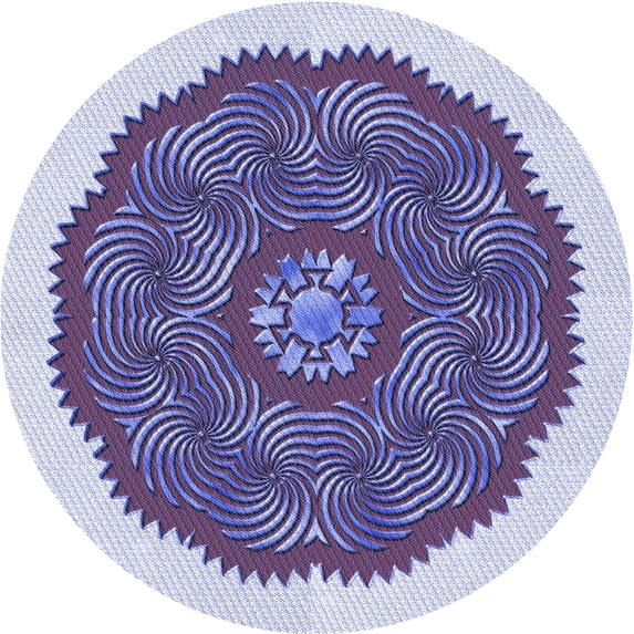 Ahgly Company Indoor Round Patterned Deep Periwinkle Purple Area Rugs, 7' Round