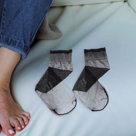 OFFIGAM 10 Pairs Women's Black Ankle Socks, Chinlon Nylon Blend, Soft, Comfortable, Breathable for Everyday Wear