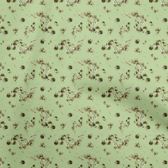 oneOone Polyester Spandex Light Green Fabric Abstract Floral Sewing Material Print Fabric By The Yard 56 Inch Wide