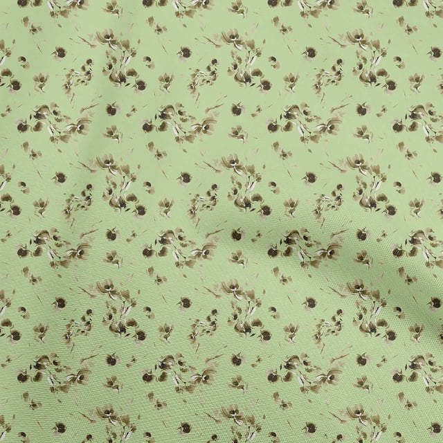 oneOone Rayon Light Green Fabric Abstract Floral Sewing Craft Projects Fabric Prints By Yard 56 Inch Wide
