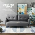 thumbnail image 4 of HOMCOM 58' Loveseat Sofa for Bedroom, Grey, 4 of 10