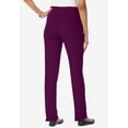 thumbnail image 3 of Roaman's Women's Plus Size Petite Plus Size Soft Knit Relaxed Pull-On Straight Leg Pant, 3 of 6
