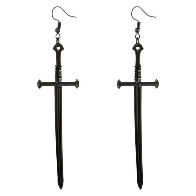 Pendientes Colgantes Perfecl Joyas Llamativas Góticos para Mujer Negro