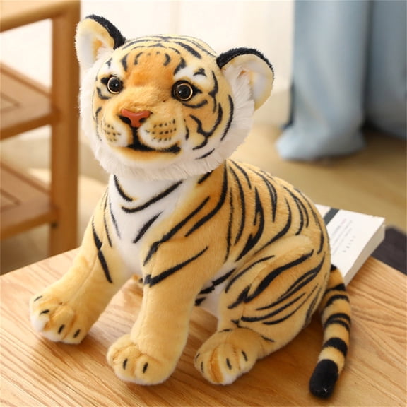 pdqouc Cute Tiger Plush Dolls Gifts Kawaii Stuffed Toy Lifelike Animals Toy Creative 3D Plush Toys 23cm/9in Doll Flurry Toy Gift for Birthday Christmas