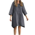 thumbnail image 1 of cfhntfmh Robes de Détente pour Femmes Grande Taille à Manches Longues Robe Mini Décontractée d'Automne Surdimensionnée à Col Rond Robe T-Shirts Fluide, 1 of 6
