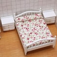 thumbnail image 4 of OUSITAID 1 Pce Lit Double + 1 Pce Table de Chevet 1 12 Maison de Poupée Miniature Mobilier en Bois, 4 of 6
