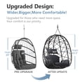 thumbnail image 2 of SWITTE Egg Chair with Stand , PE Wicker Hanging Outdoor Egg Chair with Metal Frame, Dark Gray, 2 of 8