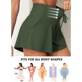 thumbnail image 4 of SHEWIN Womens Swimsuit Bottoms Tankini Swim Shorts High Waisted Drawstring Swimshorts Sports Pants with Liner Green, 4 of 10