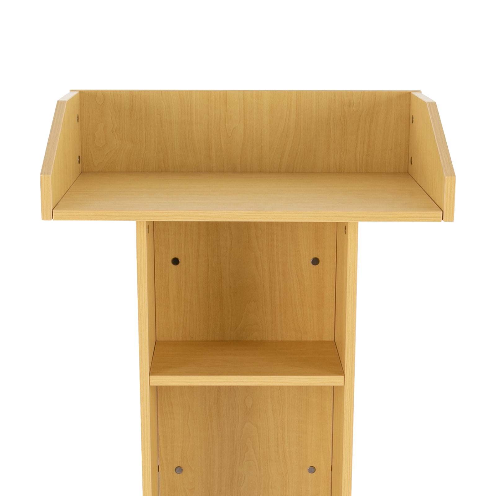 Dwellnix Adjustable Mobile Presentation Stand, Portable Lectern with Large Storage, 360° Swivel Wheels, Ideal for Office, Classroom, Church & Meetings