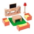thumbnail image 1 of Muebles de casa de muñecas de madera, accesorios para casas de personas pequeñas, modelo de micropaisaje Sala de estar, 1 of 9