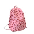 thumbnail image 2 of CXKKK Large Capacity Laptop Backpack, Casual Daypack School Travel Backpack with Printed Pattern Zip Front Pocket Adjustable Straps, Hot Pink, 2 of 4