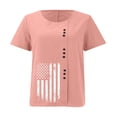 thumbnail image 4 of Ladies Tops and Blouses Short Sleeve Loose Fit Breathable Blend Comfort Basic Ribbed Tops for Women,Pink,3XL, 4 of 4