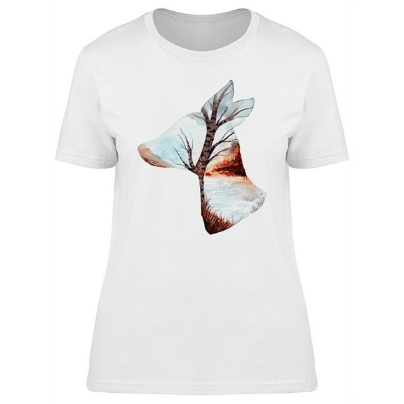Deer Silhouette Landscape Inside T-Shirt Women -Image by Shutterstock, Female x-Large